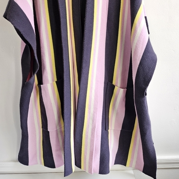 New Free People All I Need Stripe Hooded Poncho Swim Beach Cover-Up One Size - Picture 11 of 14